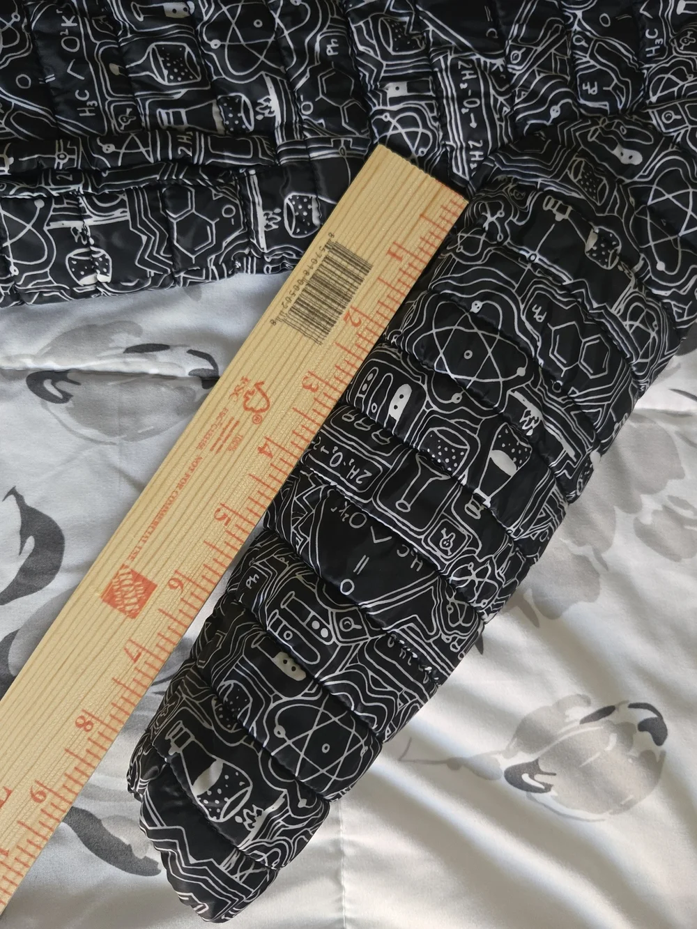 Cat & Jack Black and White Science Print Puffer Jacket
